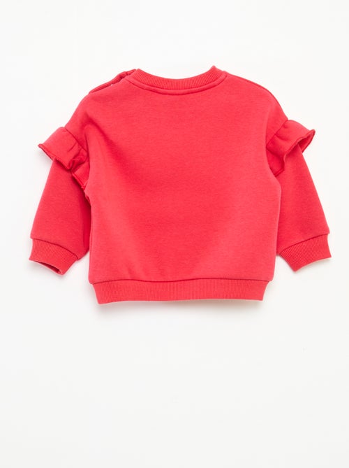 Disney-sweater van joggingstof met ruches en Sneeuwwitje-print - Kiabi