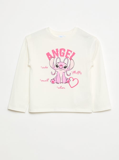 Disney-T-shirt met Angel- en Stitch-print en lange mouw - Kiabi