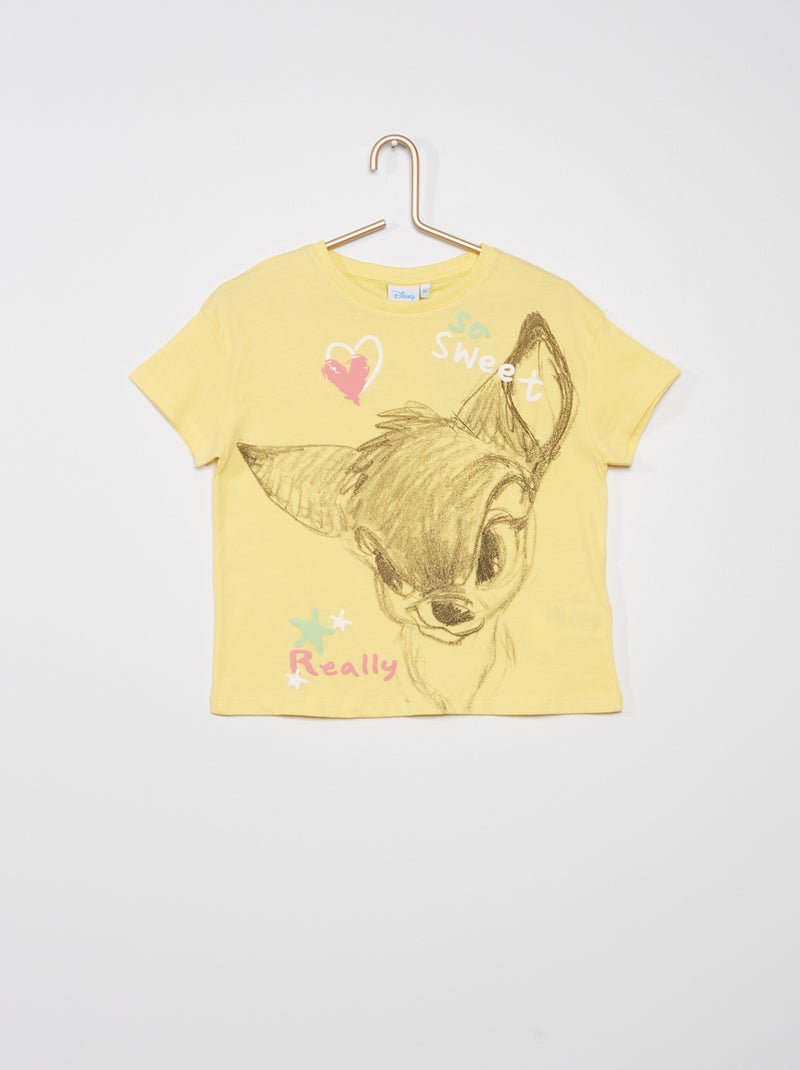 Disney-T-shirt met Bambi-print GEEL - Kiabi