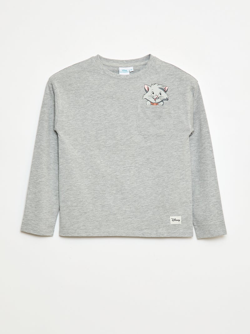 Disney-T-shirt met De Aristokatten-print en lange mouw Grijs - Kiabi