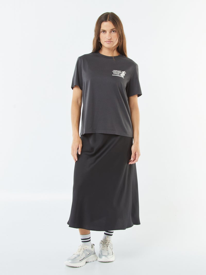 Disney-T-shirt met korte mouw en Mickey-print Zwart - Kiabi