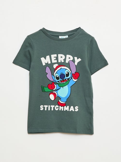 Disney-T-shirt met korte mouw en Stitch-print in kerststijl - Kiabi