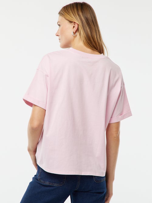 Disney-T-shirt met korte mouw, ronde hals en Mickey Mouse-print - Kiabi