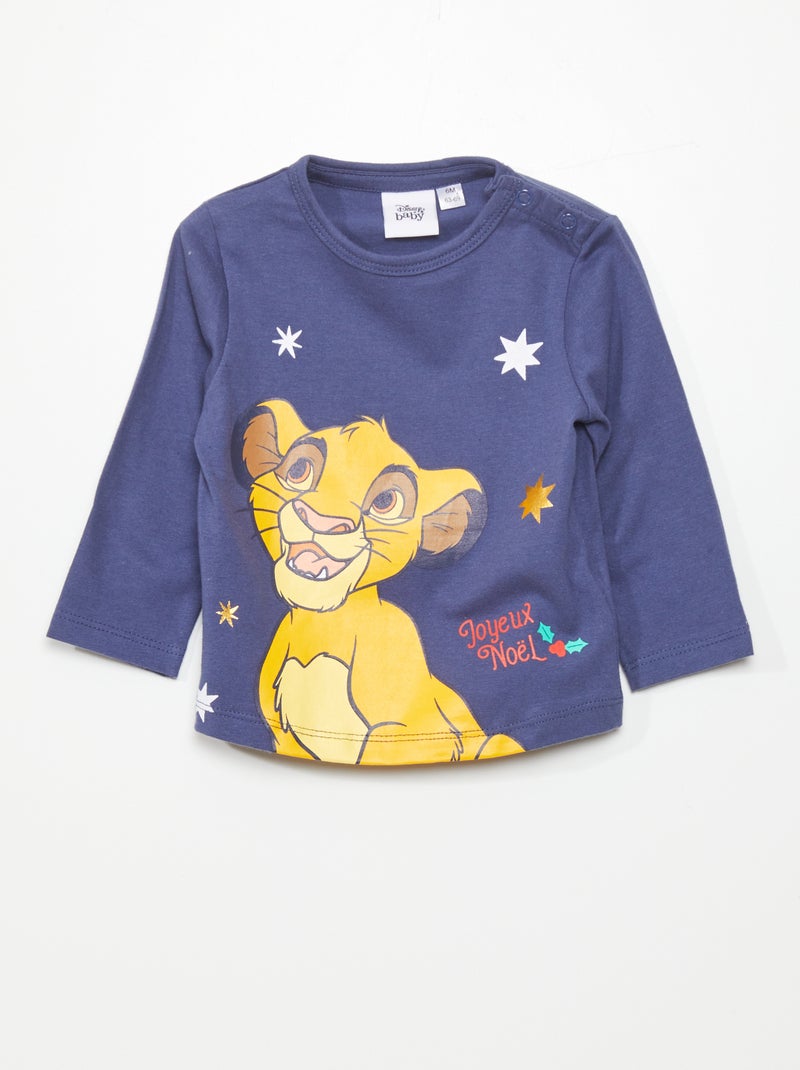 Disney-T-shirt met lange mouw BLAUW - Kiabi