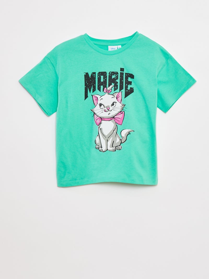 Disney-T-shirt met Marie-print en korte mouw Groen - Kiabi