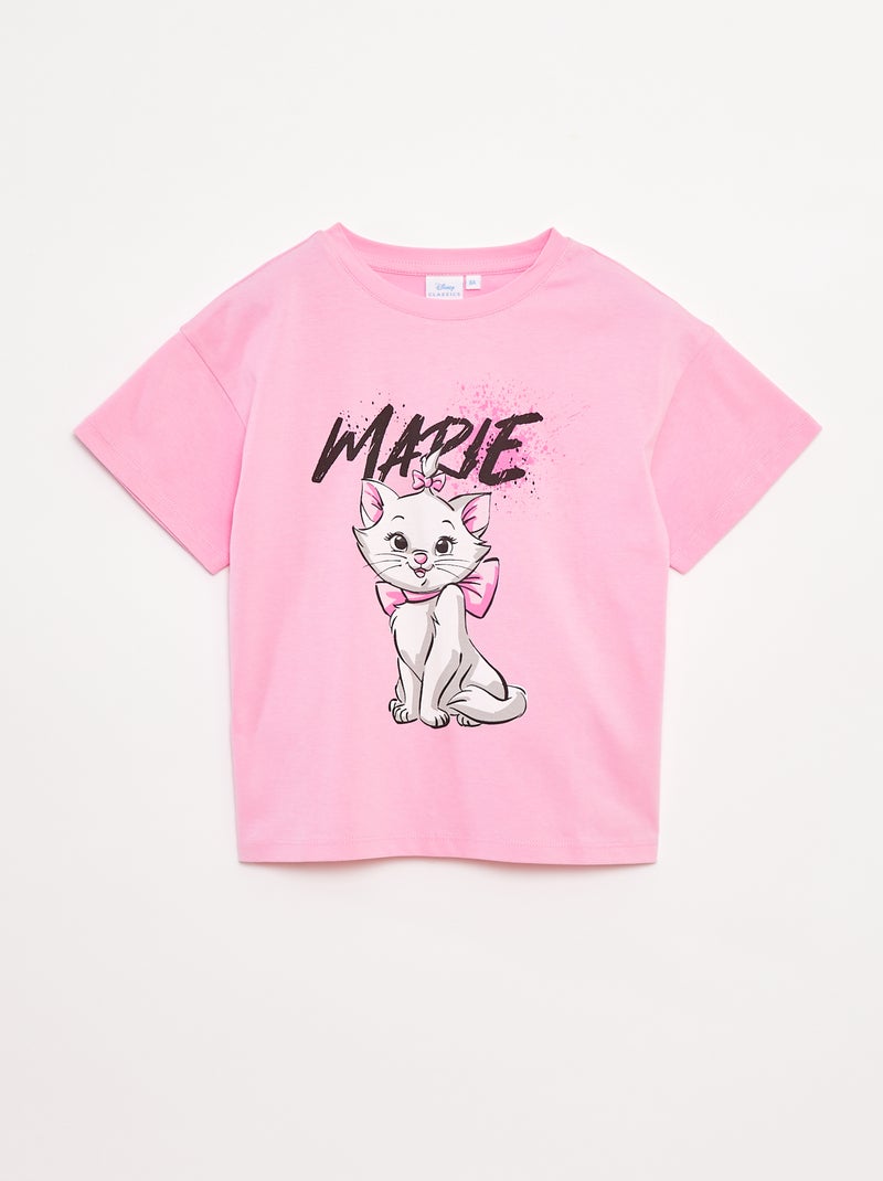 Disney-T-shirt met Marie-print en korte mouw Rose - Kiabi