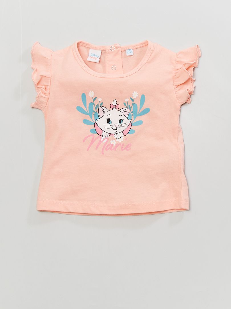 Disney-T-shirt met Marie-print roze - Kiabi