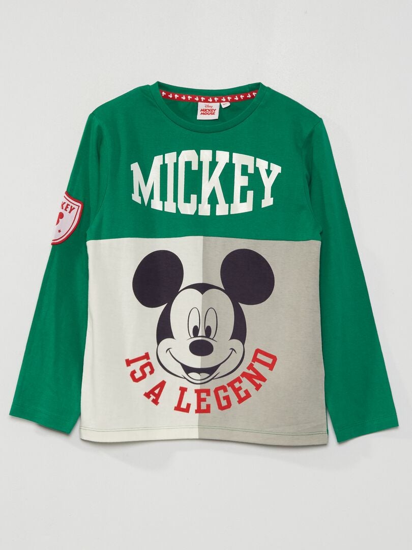 Disney-T-shirt met Mickey-print GROEN - Kiabi