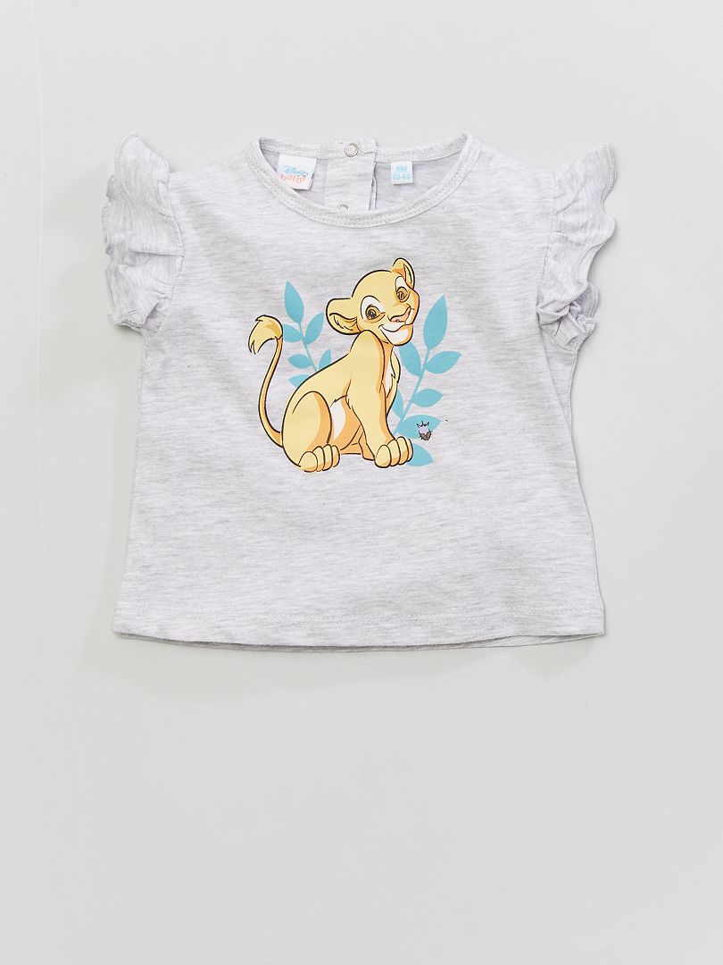 Disney-T-shirt met Nala-print grijs gemêleerd - Kiabi
