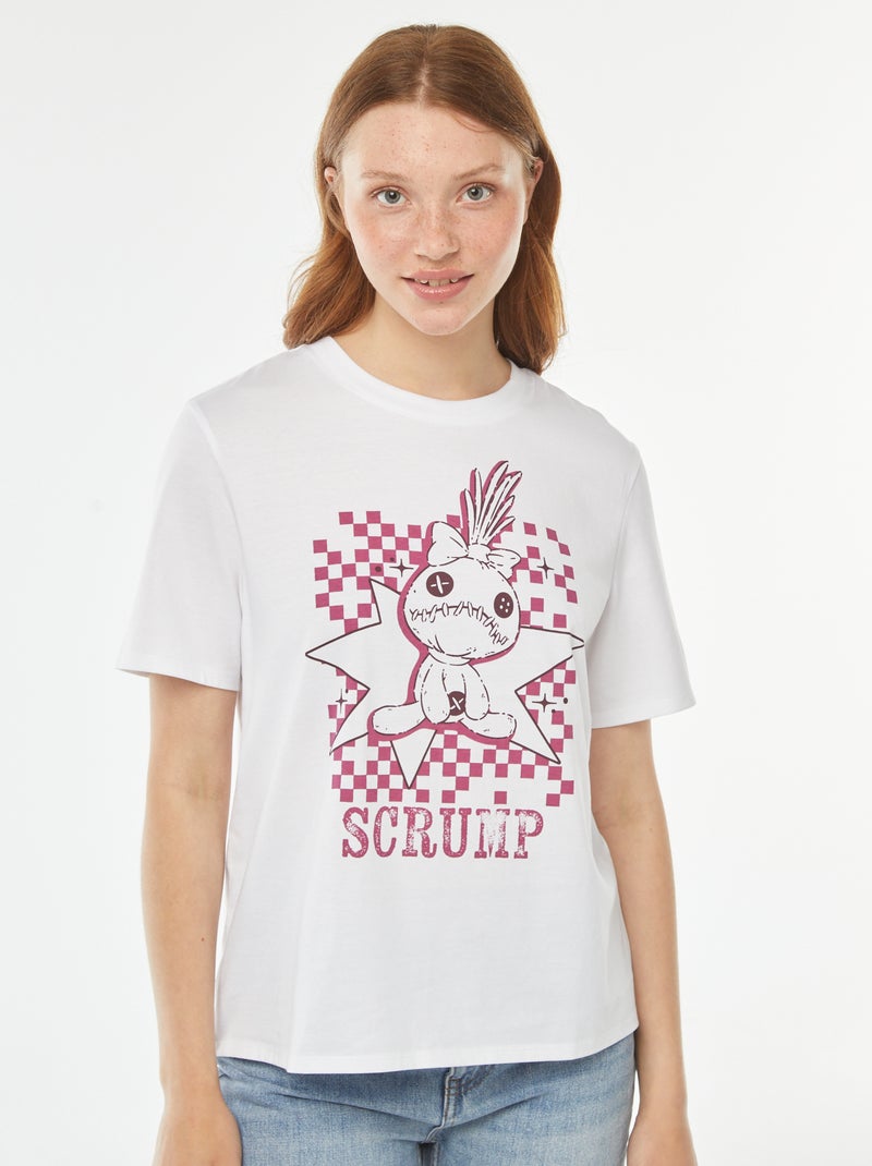 Disney-T-shirt met Scrump, Lilo & Stitch-print en korte mouw Wit - Kiabi