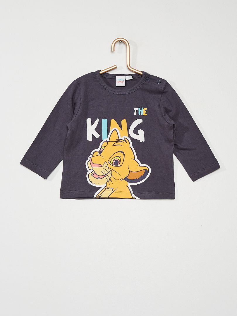 Disney-T-shirt met Simba-print blauw - Kiabi