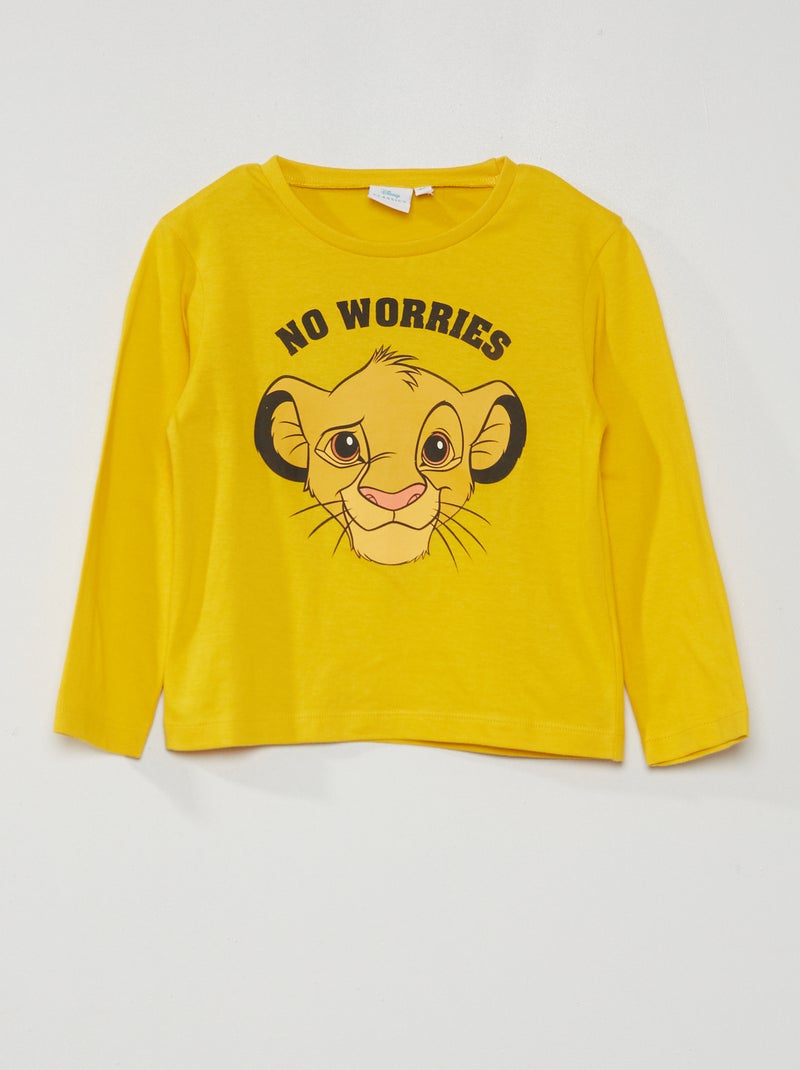 Disney-T-shirt met Simba-print uit The Lion king geel - Kiabi