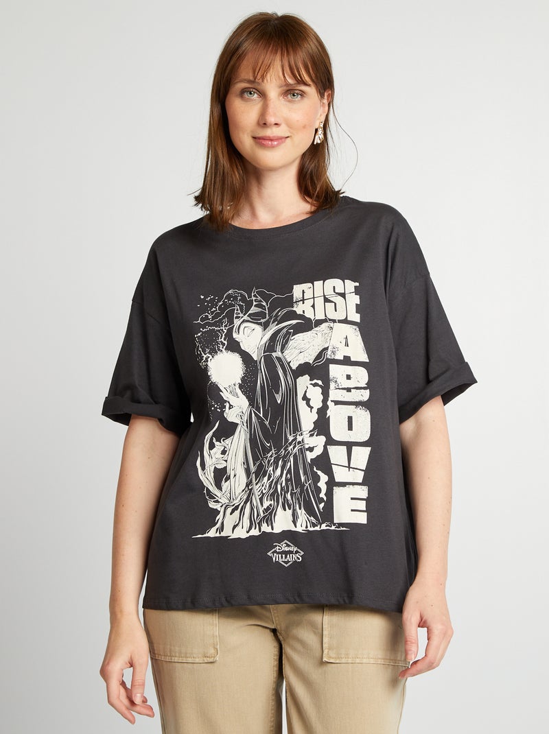 Disney-T-shirt met Villains-print en korte mouw ZWART - Kiabi
