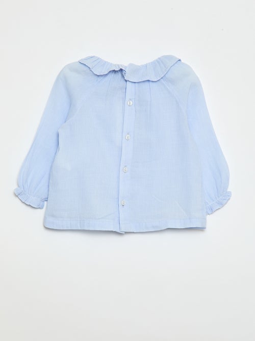 Dobbyblouse met knoopsluiting op de rug - Kiabi