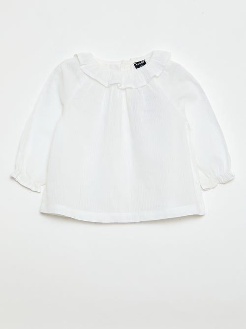 Dobbyblouse met knoopsluiting op de rug - Kiabi