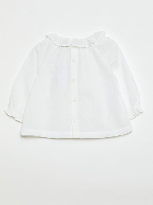 Dobbyblouse met knoopsluiting op de rug - Kiabi