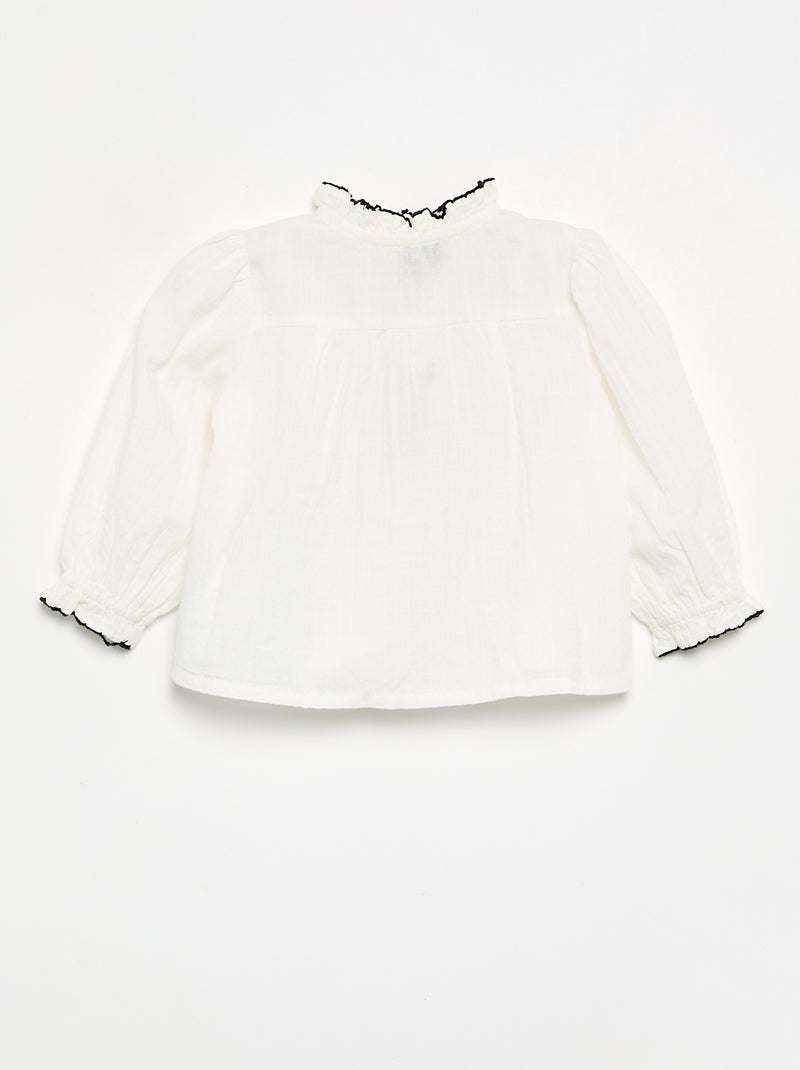 Dobbyblouse Wit - Kiabi