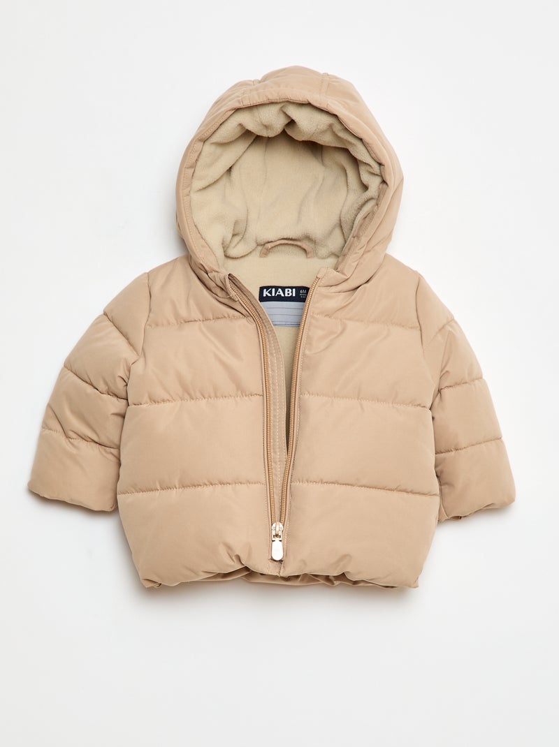 Donsjack met capuchon Biege - Kiabi