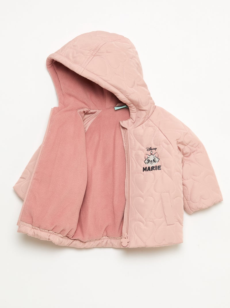 Donsjack met capuchon en fleecevoering 'Disney' 'Marie' Rose - Kiabi