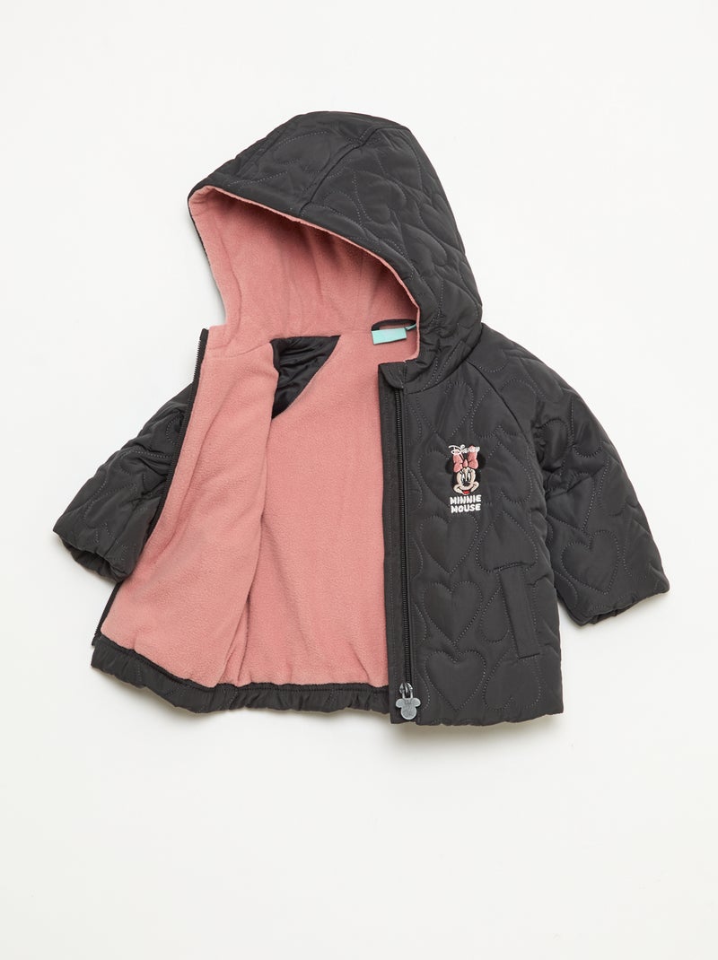 Donsjack met capuchon en fleecevoering 'Disney' 'Minnie' Grijs - Kiabi