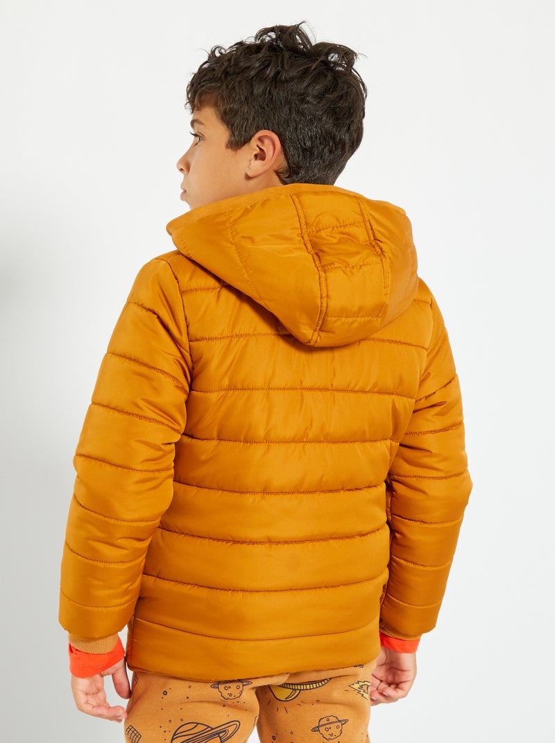 Generisch Winterjas voor heren, casual, vaste jas met capuchon, lange mouwen, ritszakken, warme winterjas, zwart, L