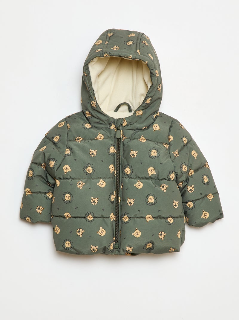 Donsjack met capuchon Groen - Kiabi