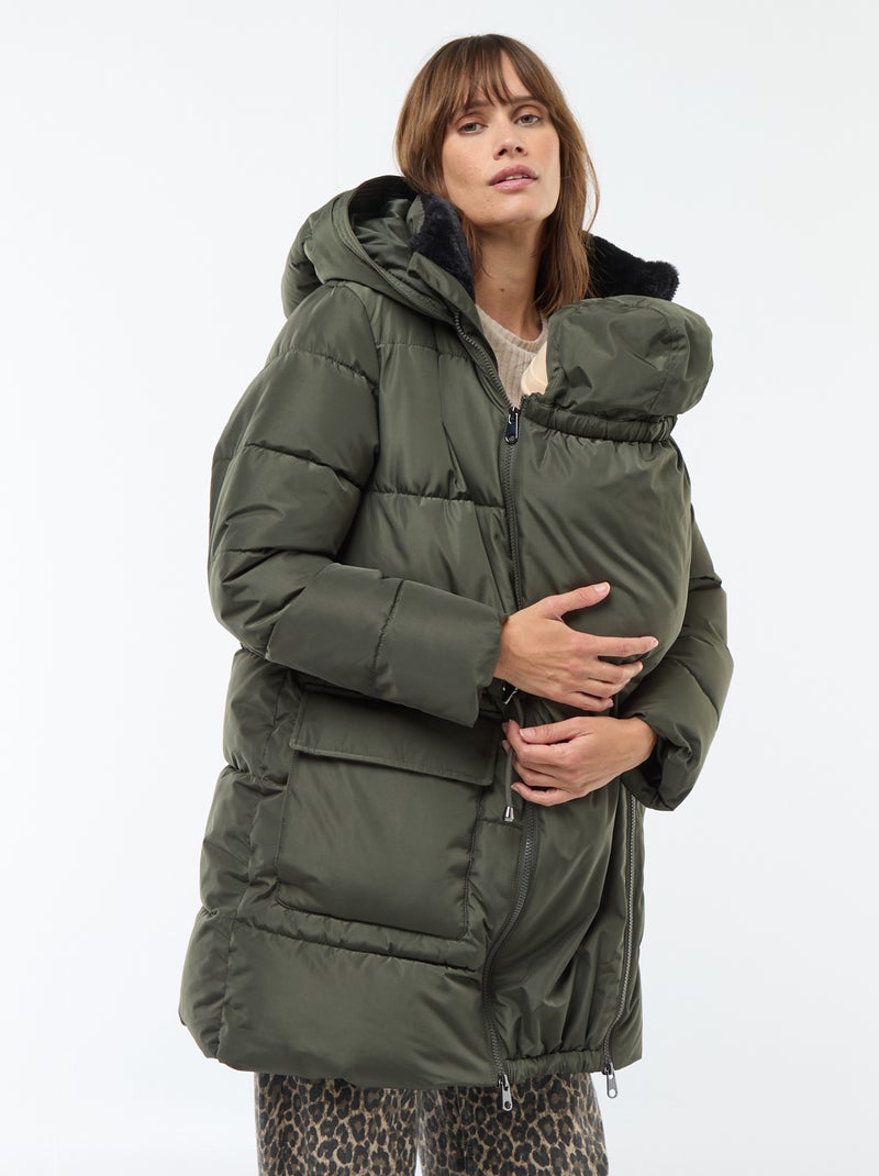 Donsjack met draagcover | Zwangerschapsmodel Groen - Kiabi