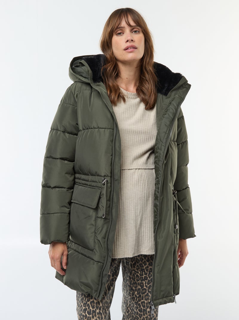 Donsjack met draagcover | Zwangerschapsmodel Groen - Kiabi