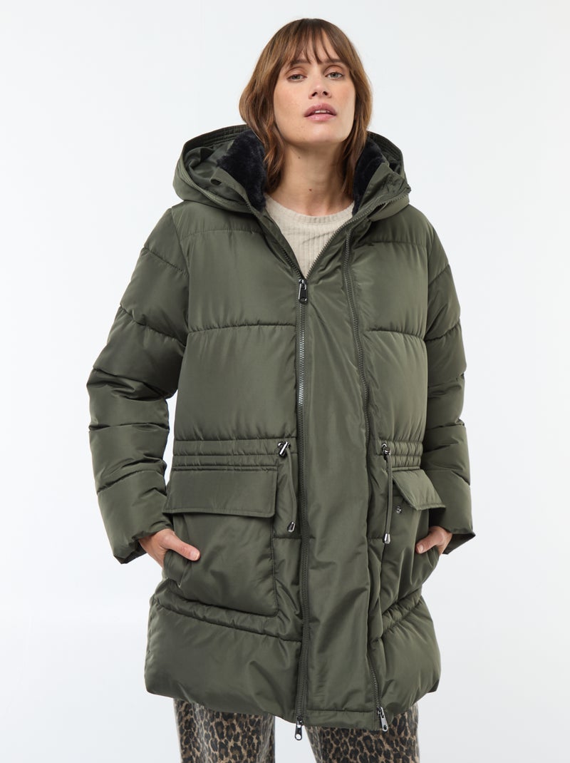 Donsjack met draagcover | Zwangerschapsmodel Groen - Kiabi