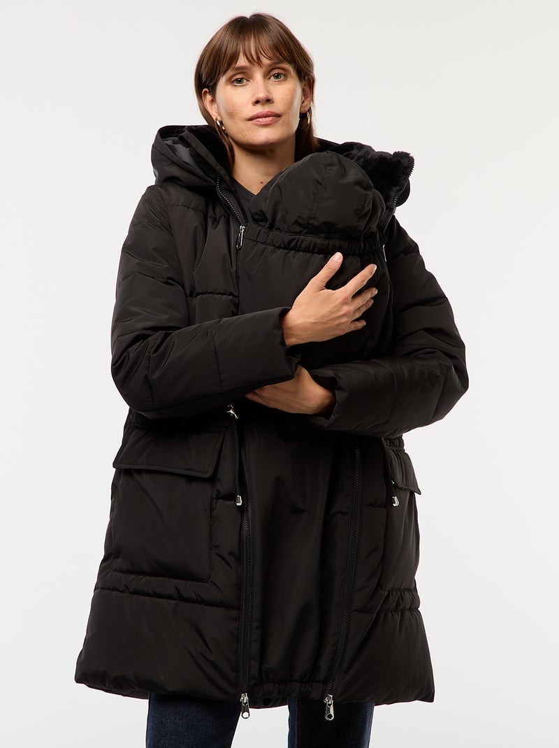 Donsjack met draagcover | Zwangerschapsmodel zwart - Kiabi