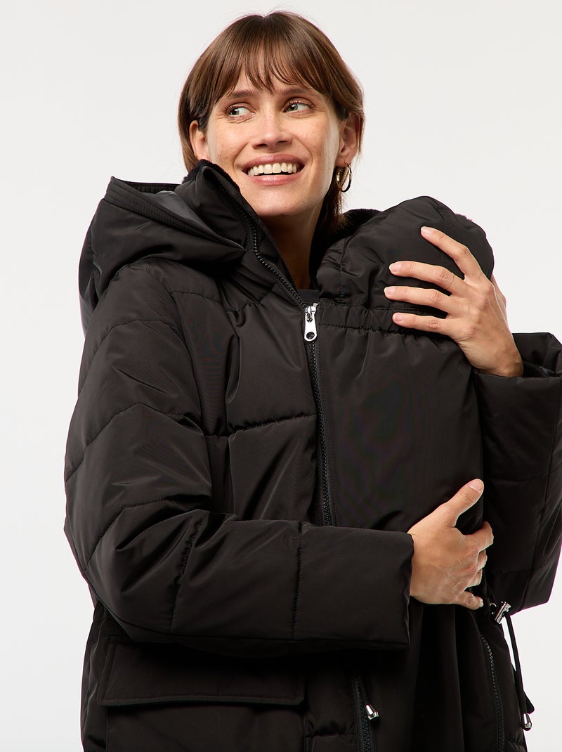 Donsjack met draagcover | Zwangerschapsmodel zwart - Kiabi