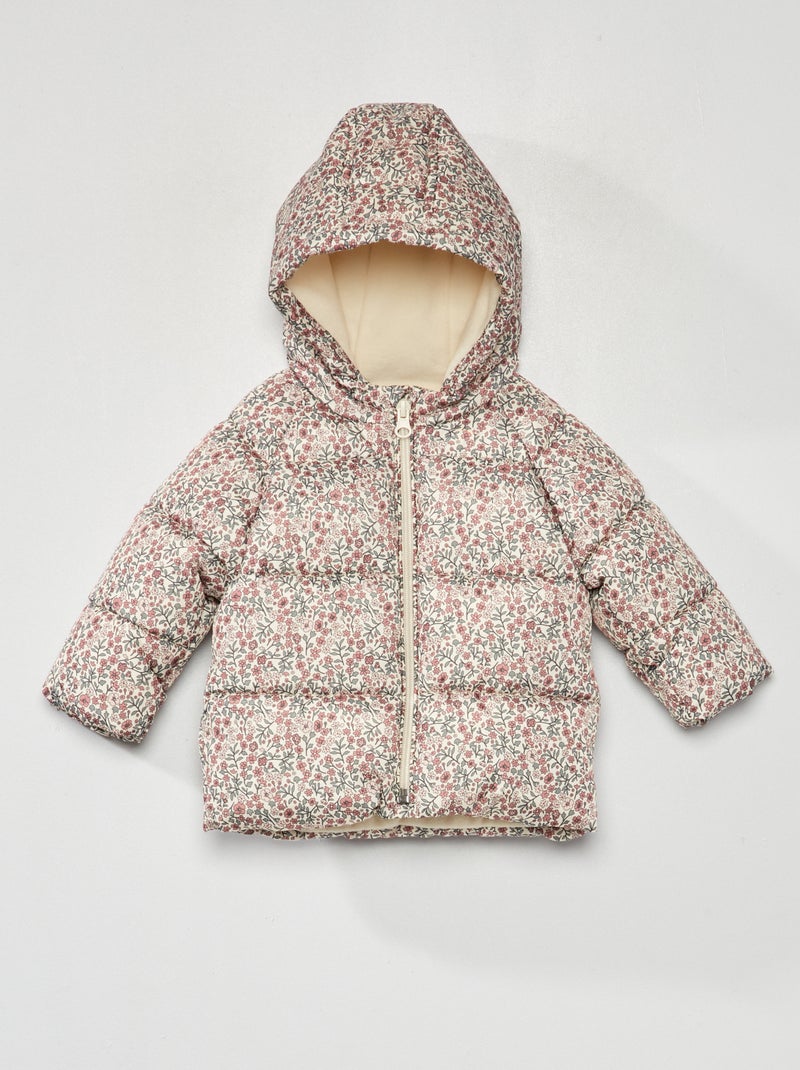 Donsjasje met capuchon en print WIT - Kiabi