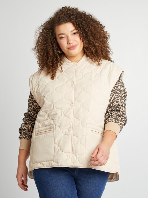 Doorgestikt donsjack met afneembare mouwen - Kiabi