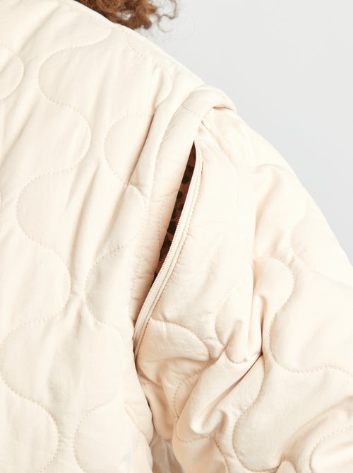 Doorgestikt donsjack met afneembare mouwen - Kiabi