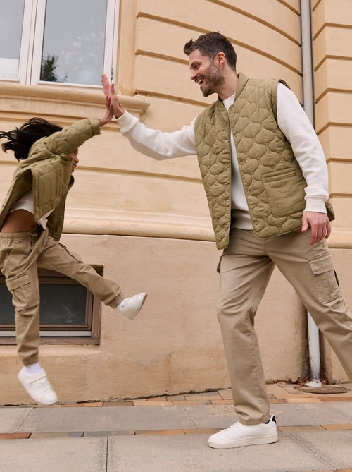 Doorgestikt donsjack met afneembare mouwen - Kiabi