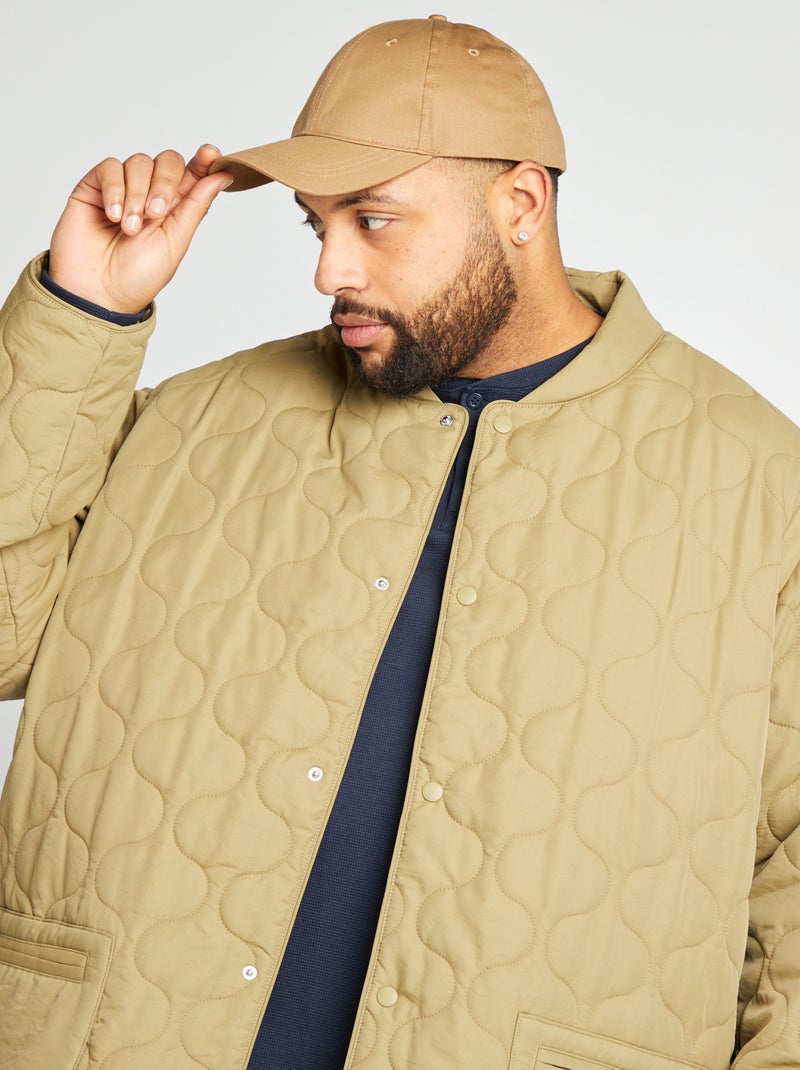 Doorgestikt donsjack met afneembare mouwen KAKI - Kiabi