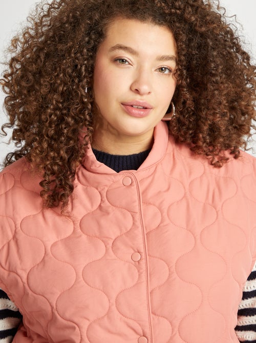 Doorgestikt donsjack met afneembare mouwen - Kiabi