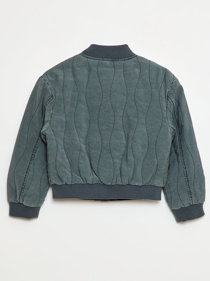 Doorgestikt katoenen jasje Zwart - Kiabi