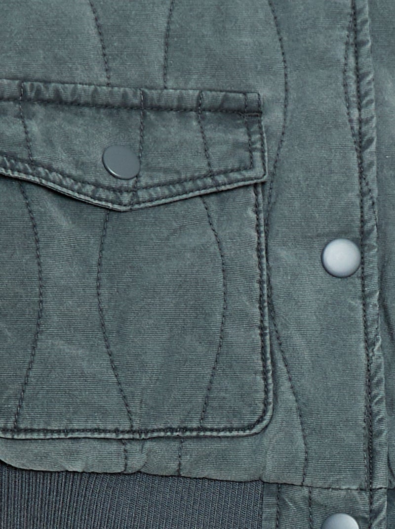 Doorgestikt katoenen jasje Zwart - Kiabi