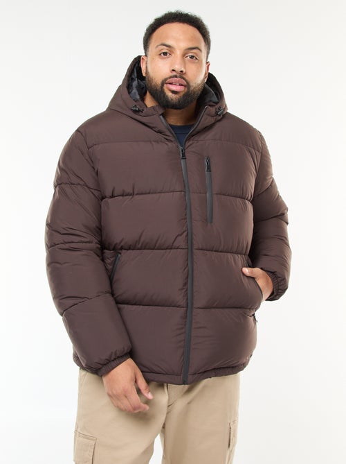 Doorgestikt warm donsjack met capuchon - Kiabi