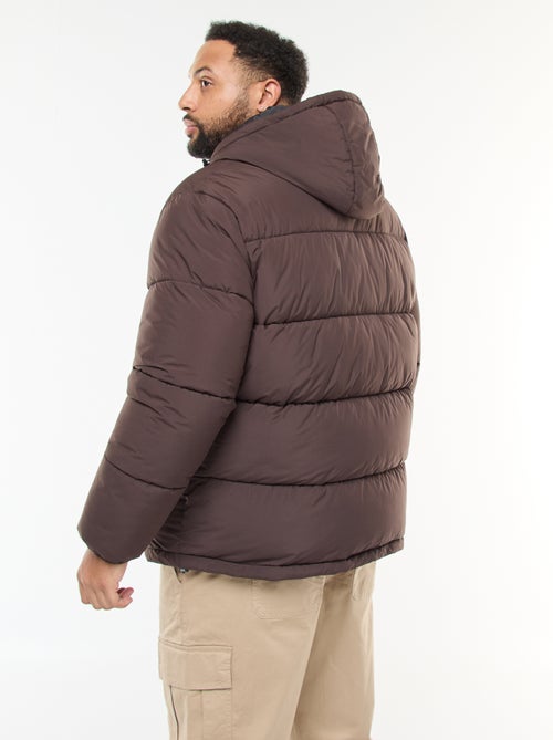 Doorgestikt warm donsjack met capuchon - Kiabi