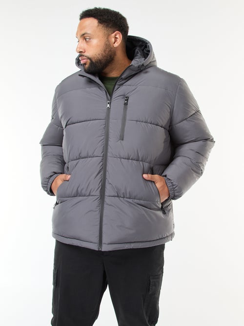 Doorgestikt warm donsjack met capuchon - Kiabi