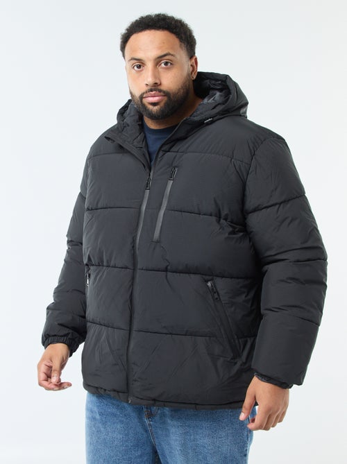 Doorgestikt warm donsjack met capuchon - Kiabi