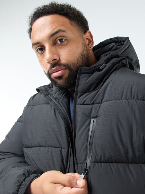 Doorgestikt warm donsjack met capuchon - Kiabi