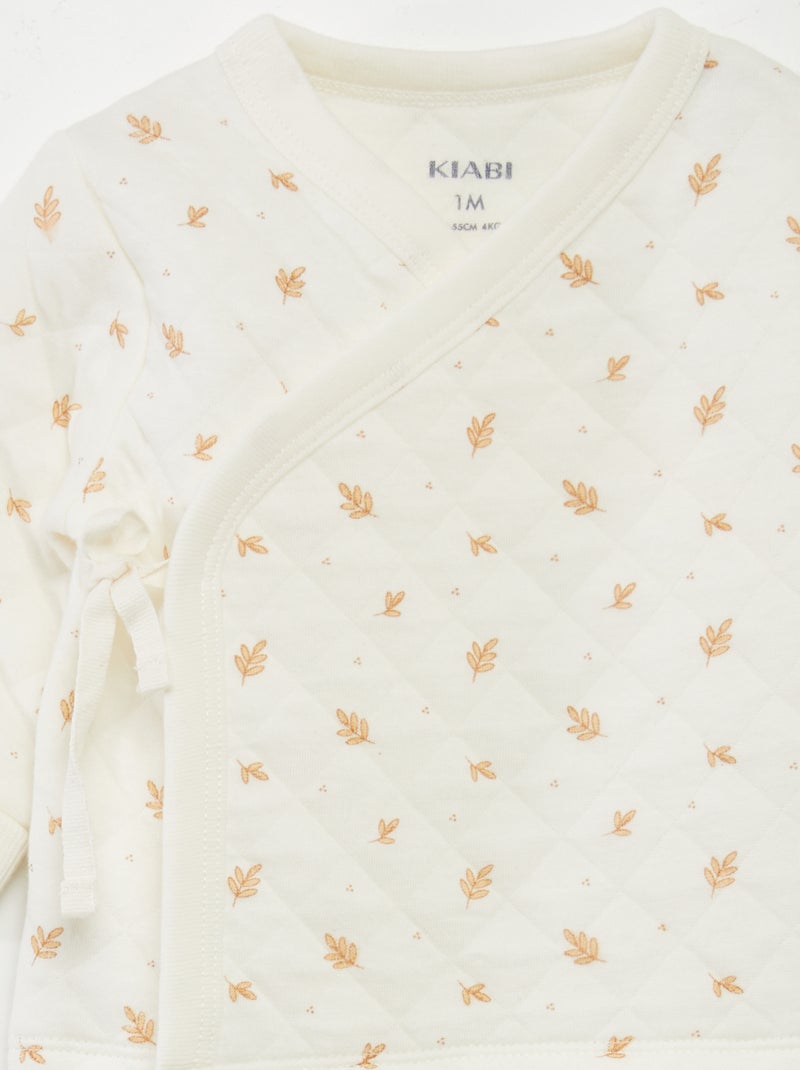 Doorgestikte 2-delige pyjama WIT - Kiabi