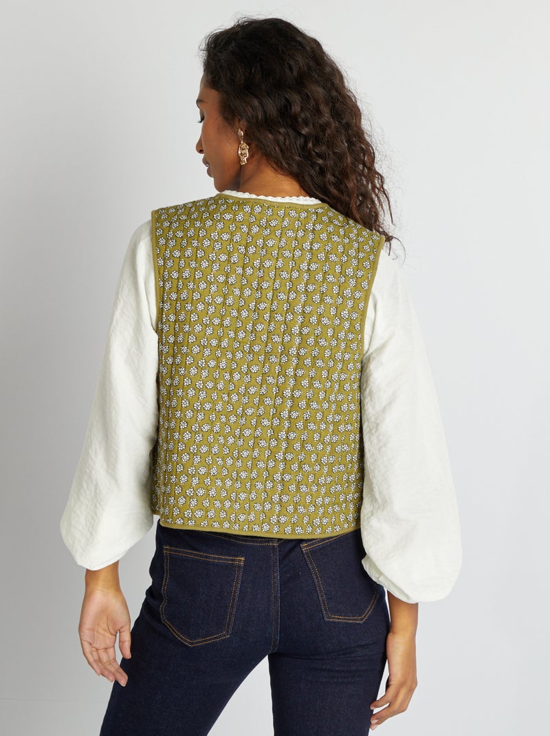 Doorgestikte bodywarmer KAKI - Kiabi