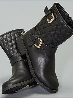 Doorgestikte laarsjes met bikerlook - Kiabi