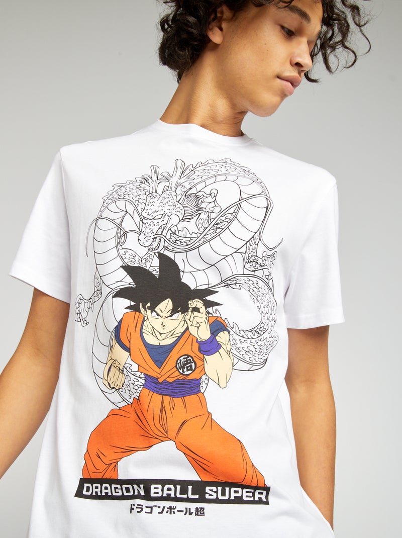 Dragon Ball Z-T-shirt met ronde hals wit - Kiabi