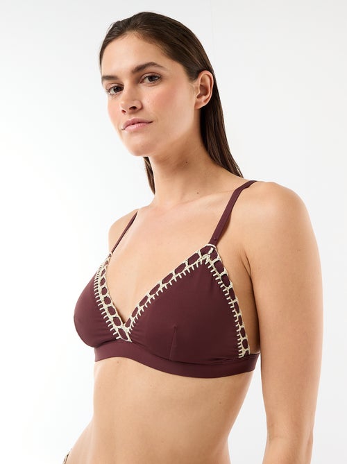 Driehoekige bikini top met macramérand - Kiabi