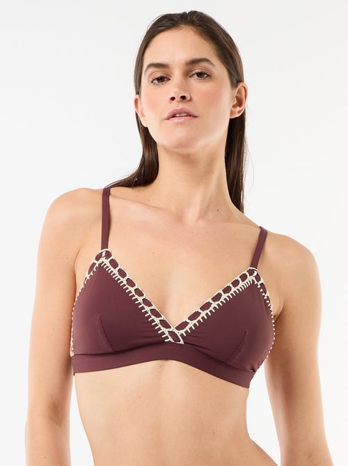 Driehoekige bikini top met macramérand - Kiabi